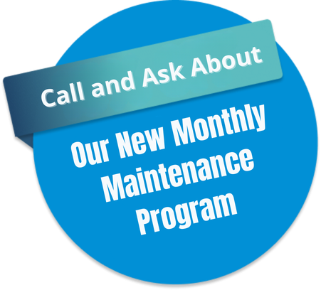 call out in blue circle with banner